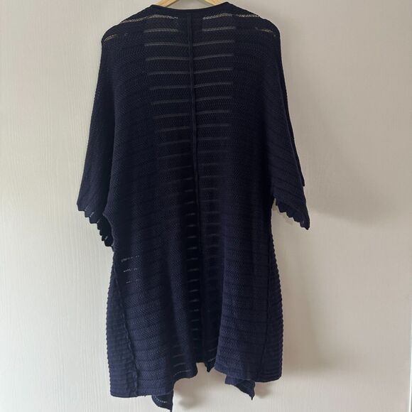 Anthropologie Guinevere Short Sleeve Cashmere Blend Cardigan Sweater Blue Large‎ - Picture 7 of 8
